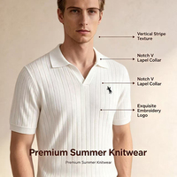 Nueva Camiseta de Golf para Hombre, Estilo Moderno, con Bloques de Color, Cuello en V, Textura Jacquard Elástica, Corte Ajustado, Manga Corta, Tejido de Punto