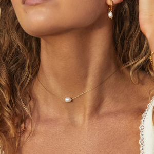 Dainty Freshwater <strong>Pearl</strong> <strong>Pendant</strong> <strong>Necklaces</strong> Jewelry Minimalist 18K Gold Plated Stainless Steel Chain Choker <strong>Necklace</strong> for Women - Product Image 1