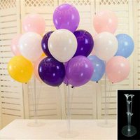 Ensemble de supports de ballons dorés et noirs, support de Table transparente avec bâtons, tasses et Base à ballons pour fête d'anniversaire