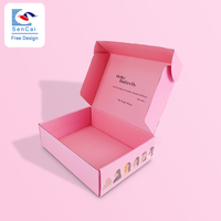 Boîte en carton ondulé rose personnalisée pour l'emballage et l'expédition de vêtements recyclables respectueux de l'environnement