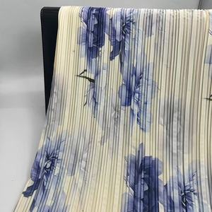 Mới Đến Của Phụ Nữ Thời Trang Pleated Satin Vải 100% Polyester Kỹ Thuật Số <span class=keywords><strong>In</strong></span> Phong Cách Vải Cho Phụ Nữ Ăn Mặc - Product Image 4