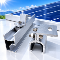 Système de montage solaire en aluminium : Rail, Collier intermédiaire, Collier d'extrémité, Support en L pour structure de panneaux photovoltaïques