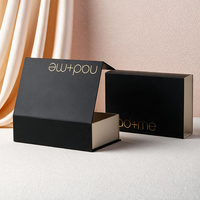 Boîte cadeau rigide magnétique noire de luxe avec fermeture magnétique pour l'emballage de produits de compléments alimentaires, de soins de la peau et de bien-être
