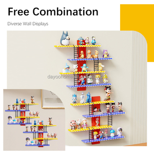 Nuevo estante de exhibición de modelo de trabajo hecho a mano de plástico de Combinación libre, estante de almacenamiento de figuras de juguete montado en la pared duradero - Product Image 3