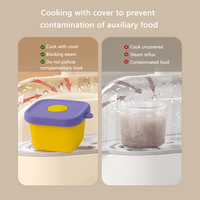 Boîte à nourriture pour bébé en silicone de qualité alimentaire sans BPA avec couvercle hermétique, gobelet de rangement en silicone réutilisable et compatible micro-ondes pour enfants