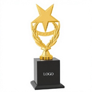 Trofeo ejecutivo premium diseñado para premios de liderazgo y programas de reconocimiento profesional, trofeo estrella con base negra. - Product Image 1
