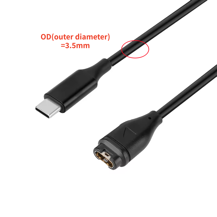 Noir-PVC-Type C Droit Type 1 ( OD 3,5mm)