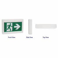 Panneau de signalisation ABS « Running Man » 120-347V, large plage de tension, batterie NiCad de 120 minutes, simple/double face sélectionnable pour emplacement humide