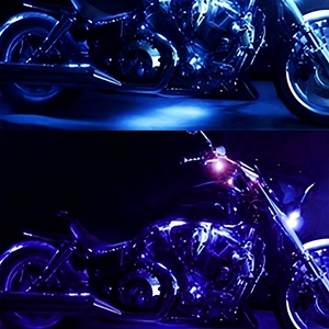 RGB <span class=keywords><strong>LED</strong></span> 오토바이 언더글로우 라이트 스트립 키트 장식 램프 세트 (커스텀 바이크 야간 디스플레이용) - Product Image 4