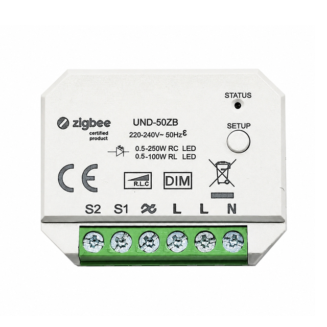 Smart Zigbee LED Puck Dimmer,Trailing Edge & Leading Edge,Multiway Control Mini Dimmer for 0.5-250W LED Light