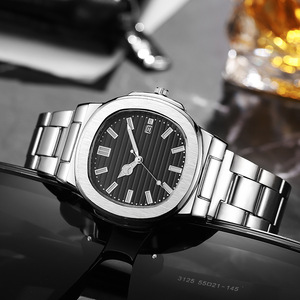 OEM 도매 비즈니스 스타일 방수 남성용 스테인리스 스틸 합금 케이스 쿼츠 시계 (유리 다이얼 야광 기능 포함) - Product Image 2