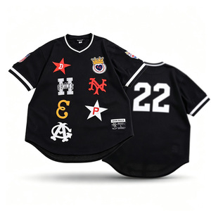 Jersey Baseball V-Neck Polos Berkualitas Tinggi, Desain Sesuai Pesanan, Model Terbaru - Product Image 1