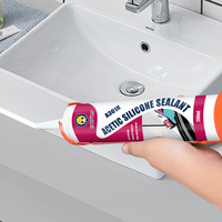 GORVIA A301 300ml Mastic silicone acétique étanche à séchage rapide RTV pour réparations de vitres, fenêtres, portes, cuisines et salles de bain
