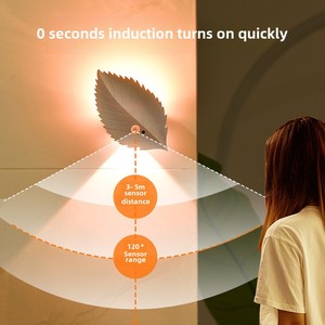 Creative Leaf Shaped Night <b>Light</b> USB Rechargeable Stepless Dimming <b>Wall</b> Lamp 10 Colors Bedside Lamps Bedroom Decoration - Product Image 2