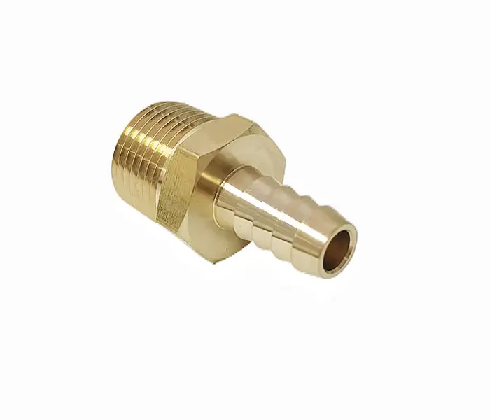 Pipe Fitting and Air Hose End Fittings 1/4" Barb X 1/2" NPT Male Thread PipeSolid Brass  Male Pipe  Adapter