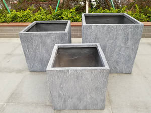 Maceta Moderna de Diseño Cuadrado Grande para Exteriores, Fabricada en Fibra de Vidrio, Material Ecológico, <span class=keywords><strong>Cemento</strong></span> y Arcilla, Macetas para Plantas y Flores - Product Image 3