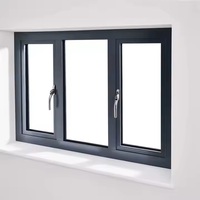 Ventanas Francesas de Aluminio con Rotura de Puente Térmico, Vidrio Triple Templado, Aislamiento Térmico, Diseño Moderno para Uso en Villas