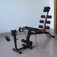 PINJIAN Banc de musculation multifonctionnel six abdominaux en acier et fer, pliable, pour exercices à domicile