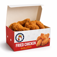 Caja de Papel para Llevar, Personalizada, para Nuggets y Alitas de Pollo Frito, Caja para Pollo Tender