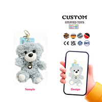 Gantungan Kunci Boneka Isi Kapas Serat Poliester dari Kain Katun Lembut Buatan Khusus, Mainan Boneka Lembut Buatan Khusus