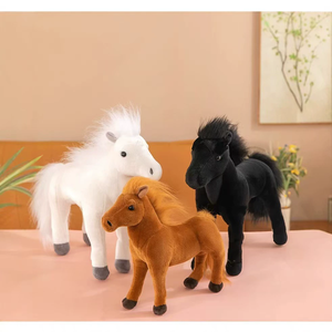 Nouvelle Peluche Super Douce Cheval de <span class=keywords><strong>Dessin</strong></span> <span class=keywords><strong>Animé</strong></span> Mignon Brodé Couleurs Personnalisables Jambes Flexibles Poupée de Prairie Coton Anti-Stress Cadeau - Product Image 5