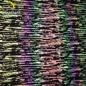 Usine directe tissu réfléchissant irisé d'arc-en-ciel reflétant sa foncé matériaux pour Salut vis vêtements de mode hommes gilet - Product Image 5