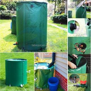 Réservoir d'eau de pluie pliable bleu avec couvercle, <span class=keywords><strong>robinet</strong></span> et valve de vidange inférieure pour la collecte d'eau de jardin - Product Image 5