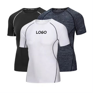 Camiseta deportiva para correr para hombre, camisetas de gimnasio transpirables de secado rápido, ropa deportiva elástica de manga corta para entrenamiento físico - Product Image 1