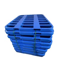 Palette en acier robuste à double face, empilable, avec revêtement en poudre, entrée sur quatre côtés pour le stockage au chariot élévateur
