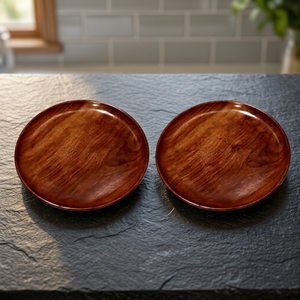 Platos de Madera de Acacia Clásicos Ecológicos, Bandeja de Servir Ligera Pintada a Mano, Plato para Comida Fácil de Limpiar, Bandeja para Sándwiches - Product Image 5
