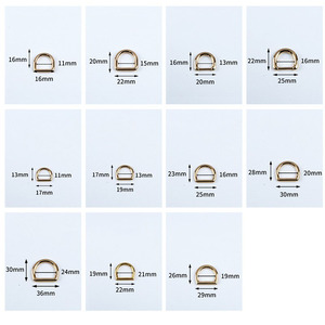 Matériel de sac à main <span class=keywords><strong>20</strong></span> <span class=keywords><strong>mm</strong></span> D anneau boucle or clair mode métal D anneaux pour sac à main - Product Image 5