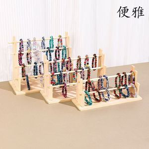 Support de rangement pour bijoux en bois massif, présentoir pour bracelets et cordons, porte-clés accessoire, poteau de présentation de style urbain - Product Image 3