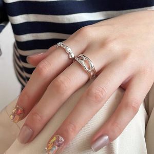 S925 Sterling Silver Irregular Lava <b>Ring</b> For Women <b>Open</b> Index Finger Minimalist Design Everyday Wear Jewelry - Product Image 5