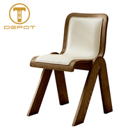 Chaise de salle à manger en bois massif, design minimaliste moderne, assise confortable, chaise en bois pour la maison, le restaurant, le café, le bureau
