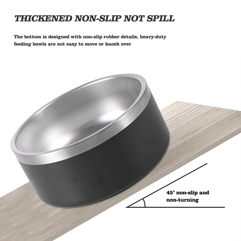 custom double wall stainless steel pet doggie food feeder water dog bowl