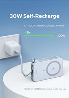 UGREEN 10000mAh 30W Power Bank 10000mAh Pengisian Daya Nirkabel Cepat MagFlow Powerbank Dilengkapi Kabel Type-C untuk iPhone Seri 17