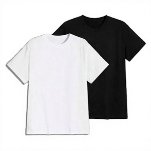 Men's Regular Fit O-Neck Short <b>Sleeve</b> Knitted Cotton Jersey <b>T</b>-<b>Shirt</b> Sporty Blank Design Print Quick Dry Eco-Friendly White <b>Black</b> - Product Image 1