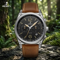 Montre chronographe automatique personnalisée avec logo client, bracelet en cuir 20 mm, acier inoxydable, montre de luxe pour homme, montres à quartz