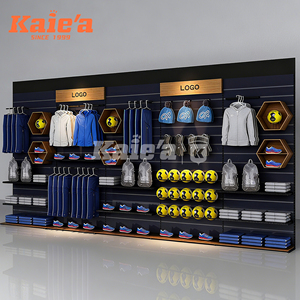 <span class=keywords><strong>Zapatillas</strong></span> de deporte para hombre de moda superior, soporte de exhibición de Base de madera, estante de exhibición de zapatos de levitación de Metal al por menor, escaparates de diseño de interiores - Product Image 6