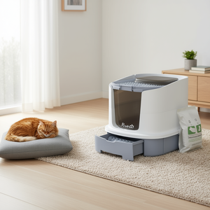 Bac à litière pour chat PawHut avec tiroir, facile à nettoyer, entrée par le haut, contrôle des odeurs pour chats - Product Image 2