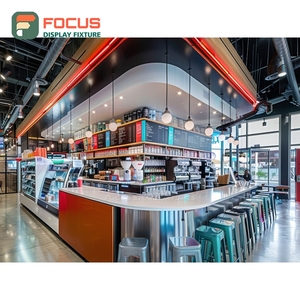 Mostrador Profesional para Servicio de Café, Estación de Barista, Estante para Caja Registradora, Base de Nogal, Mostrador para Cafetería - Product Image 1