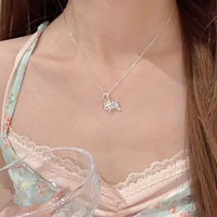 Zoete elegante koperen strik kat hart charmes hanger ketting sierlijke cartoon dieren sieraden voor dagelijks daten meisjes Valentijn cadeau