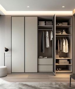 Armario vestidor portátil moderno más nuevo, armarios de dormitorio de madera de diseño de sistemas personalizados con puerta de madera maciza - Product Image 6
