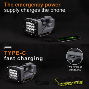 Đèn pin năng lượng mặt trời tầm xa 2500m, 200000 <span class=keywords><strong>lumen</strong></span>, sạc lại được, đèn pin chiến thuật LED - Product Image 3