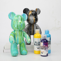 Figurine d'ours créative en résine Fluid Bear DIY, peinte à la main, décoration artistique pour la maison, cadeau de Noël, kit de peinture, taille personnalisée