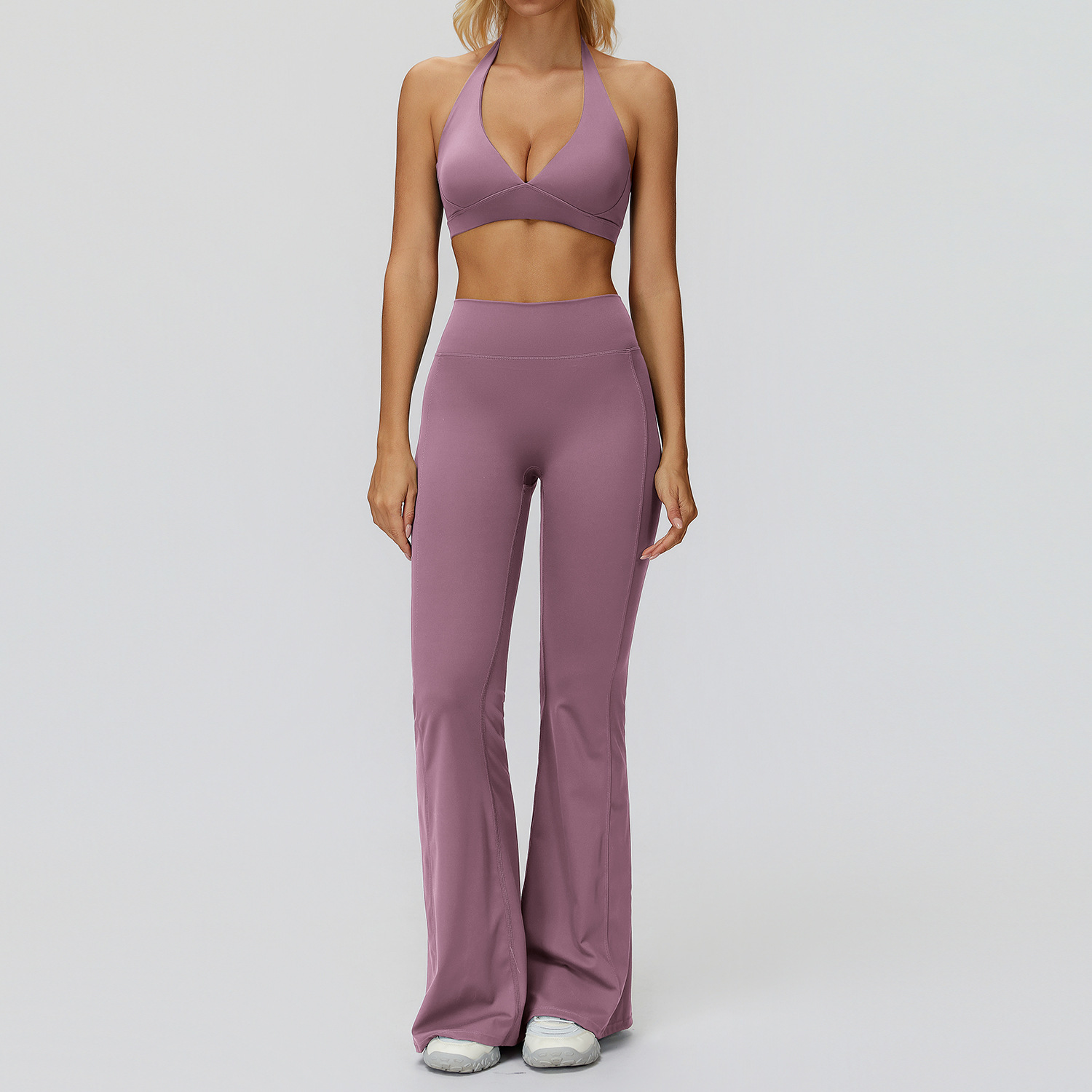 9308 soutien-gorge 9308-2 pantalon évasé-gris moyen et violet