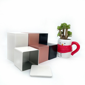 Sang Trọng Thực Phẩm Bán Buôn Quảng Trường Màu Trắng Màu Đen Lỏng Trà Đóng Hộp Canister Cà Phê Rỗng Kim Loại Hình Chữ Nhật <span class=keywords><strong>Tin</strong></span> Có Thể Cho Trà - Product Image 4