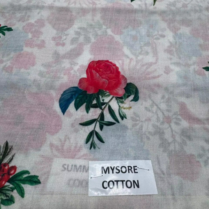 Tissu en coton Mysore pur imprimé numériquement sur mesure, fini léger et doux, pour vêtements et textiles de maison - Product Image 1