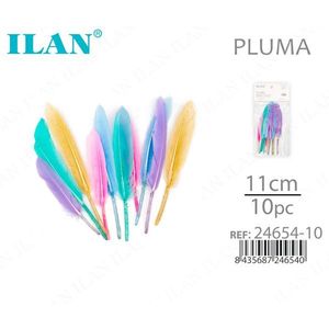 Piume Decorative Ilan 11cm, 10 Pezzi, Colori Pastello Assortiti - Product Image 2