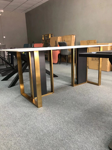 أرجل طاولة من الخشب الصلب مع قاعدة نحاسية، أرجل طاولة للبلاط السيراميك، أرجل طاولة شاي من الرخام، أرجل طاولة ذهبية من الفولاذ المقاوم للصدأ - Product Image 3